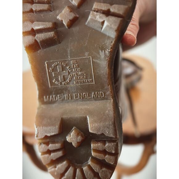 MIE Dr. Marten's Combat Boots - Brown Leather ENGLAND UK 4 US L 6 #0020 - Picture 6 of 7